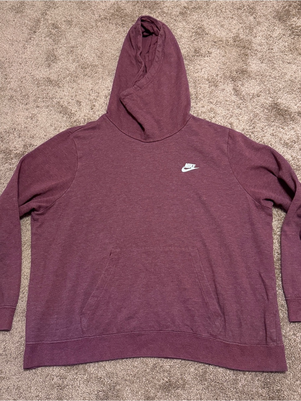 Nike Cowl Neck Hoodie Mens 2XL Purple Pullover Long Sleeve Pocket Logo